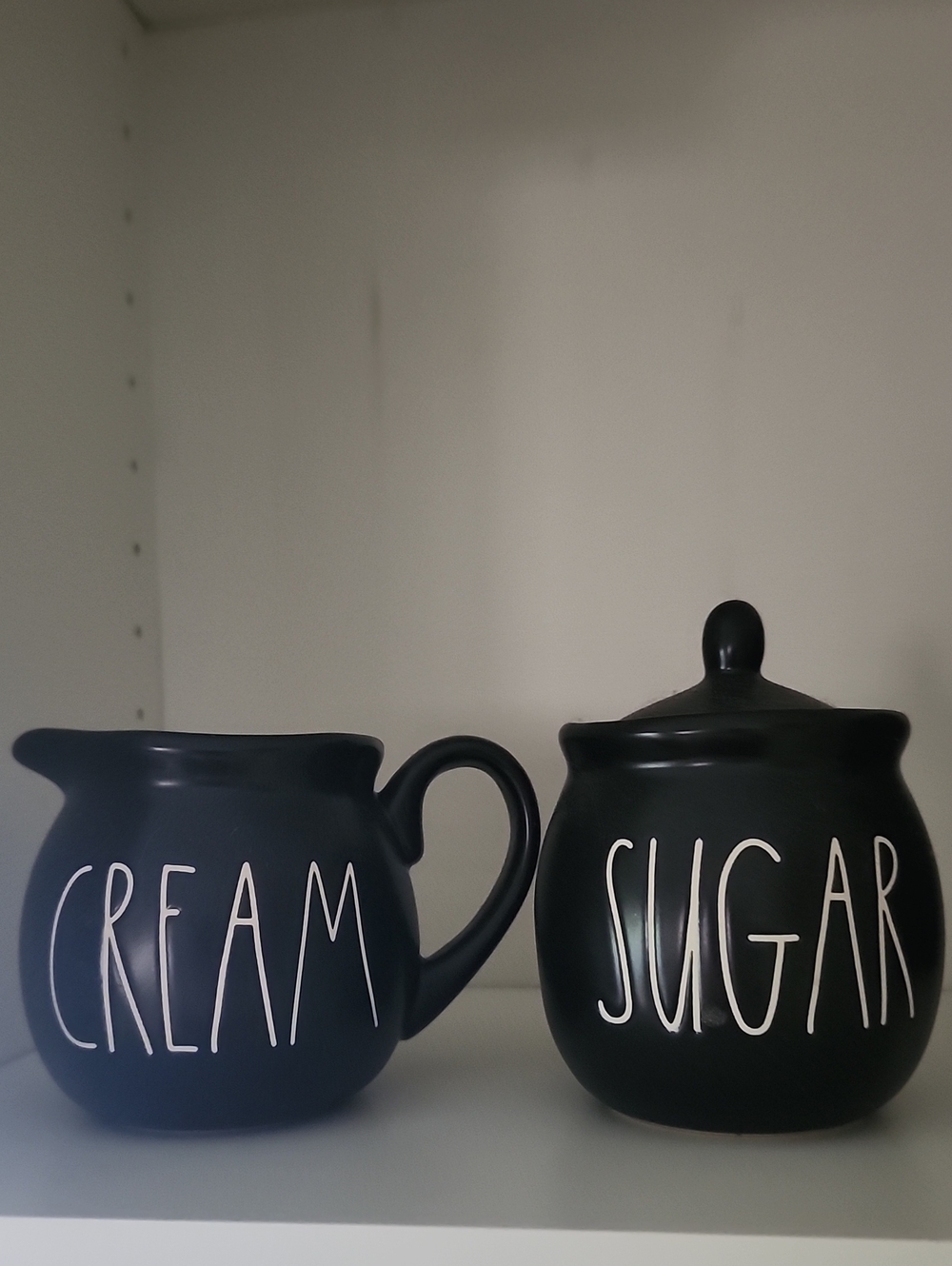 Rae Dunn Matte Black Ceramic Milk, Cream & Sugar Set - Picture 2 of 3